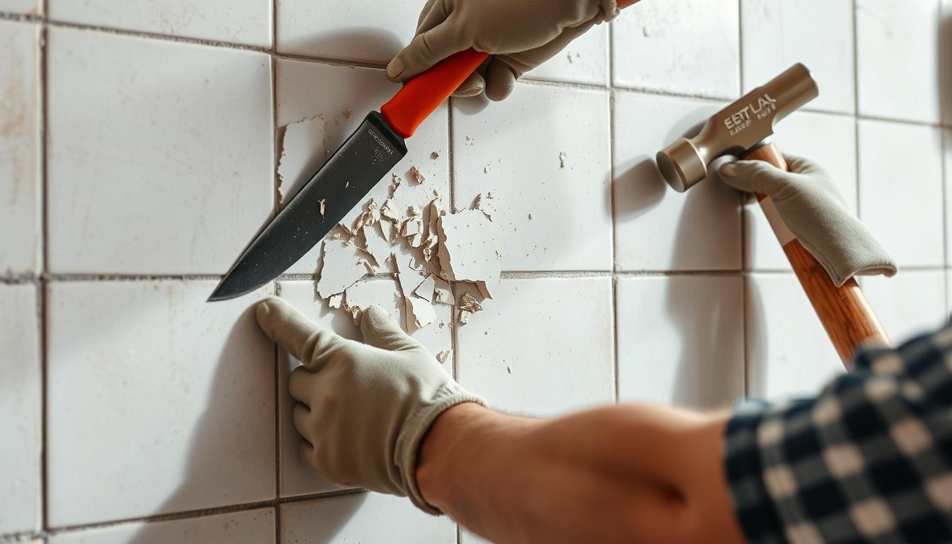 jak usunąć płytki z płyty gipsowej